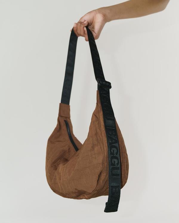 BAGGU Medium Nylon Crescent Bag Brown Garmentory