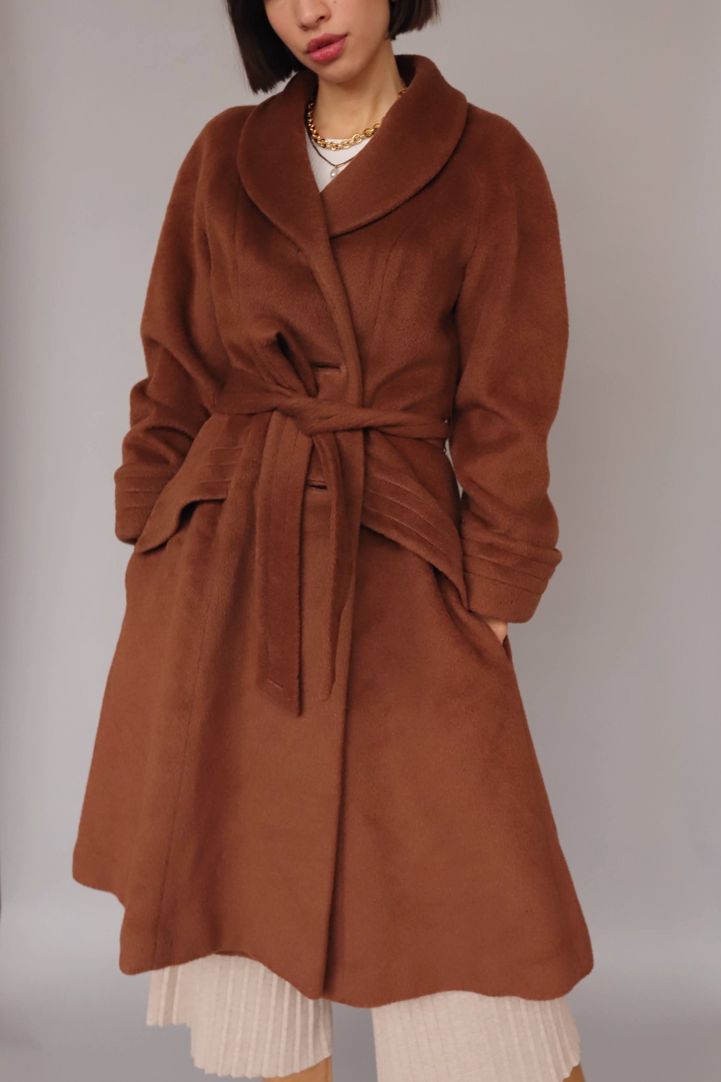 Vintage Wool Coat Brown Garmentory