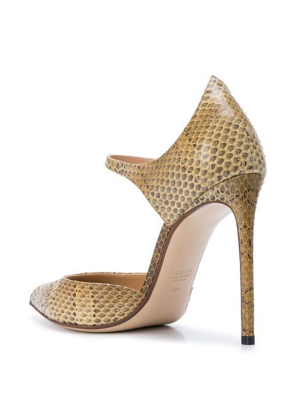 FRANCESCO RUSSO Leather Mary Jane Pumps - Mustard FRANCESCO RUSSO Leather Mary Jane Pumps - Mustard
