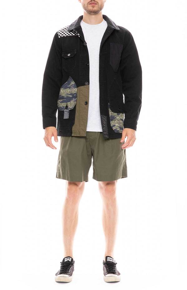 FDMTL Patchwork Coverall jacket - RINSE BLACK FDMTL Patchwork Coverall jacket - RINSE BLACK
