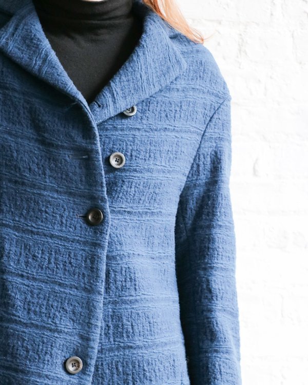 Lilith Button Up Coat - Blue Lilith Button Up Coat - Blue