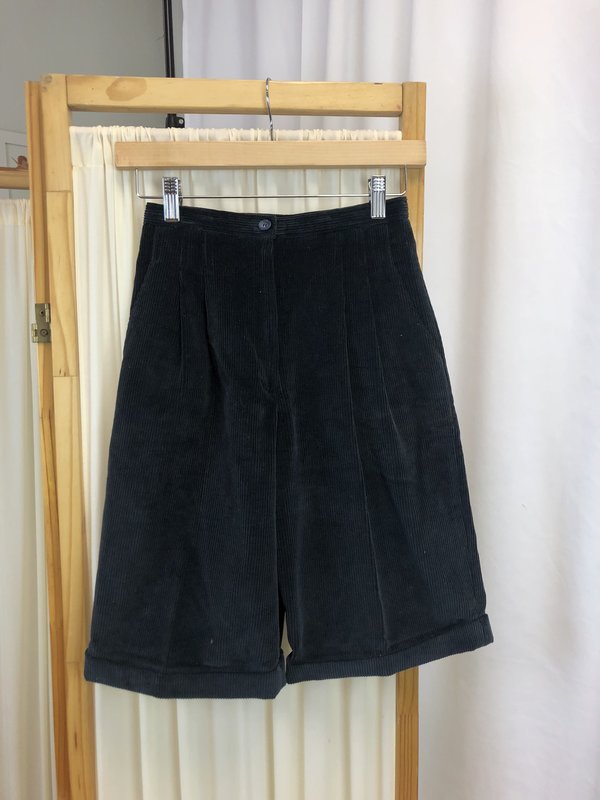 Vintage Dior High Rise Cord Shorts - Navy (XS/0) Vintage Dior High Rise Cord Shorts - Navy (XS/0)