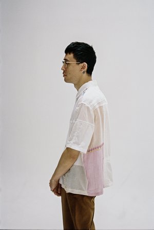 BODE One of a Kind Handkerchief Patchwork Louie Shirt - White Multi BODE One of a Kind Handkerchief Patchwork Louie Shirt - White Multi