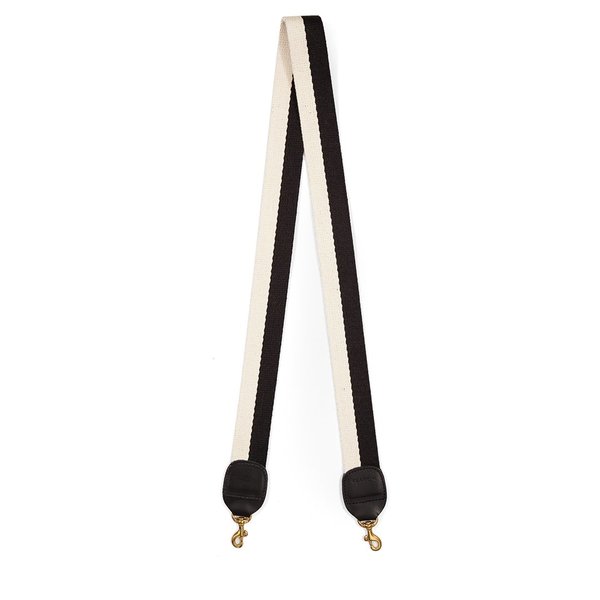 Clare V. CROSSBODY STRAP - BLACK & WHITE COTTON WEBBING Clare V. CROSSBODY STRAP - BLACK & WHITE COTTON WEBBING