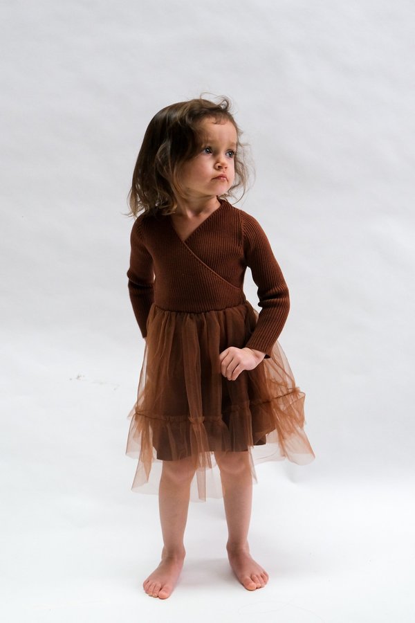 Kids Raised By Water Winter Sienna Dress - Brown Kids Raised By Water Winter Sienna Dress - Brown
