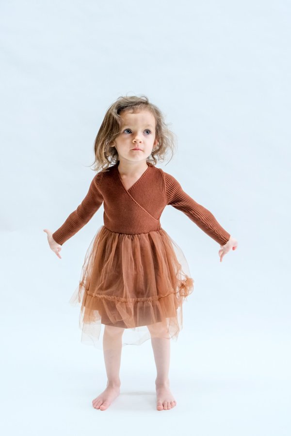 Kids Raised By Water Winter Sienna Dress - Brown Kids Raised By Water Winter Sienna Dress - Brown
