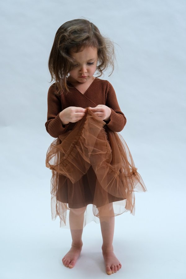 Kids Raised By Water Winter Sienna Dress - Brown Kids Raised By Water Winter Sienna Dress - Brown