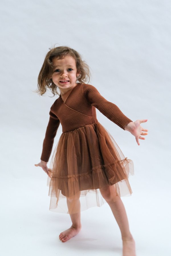 Kids Raised By Water Winter Sienna Dress - Brown Kids Raised By Water Winter Sienna Dress - Brown
