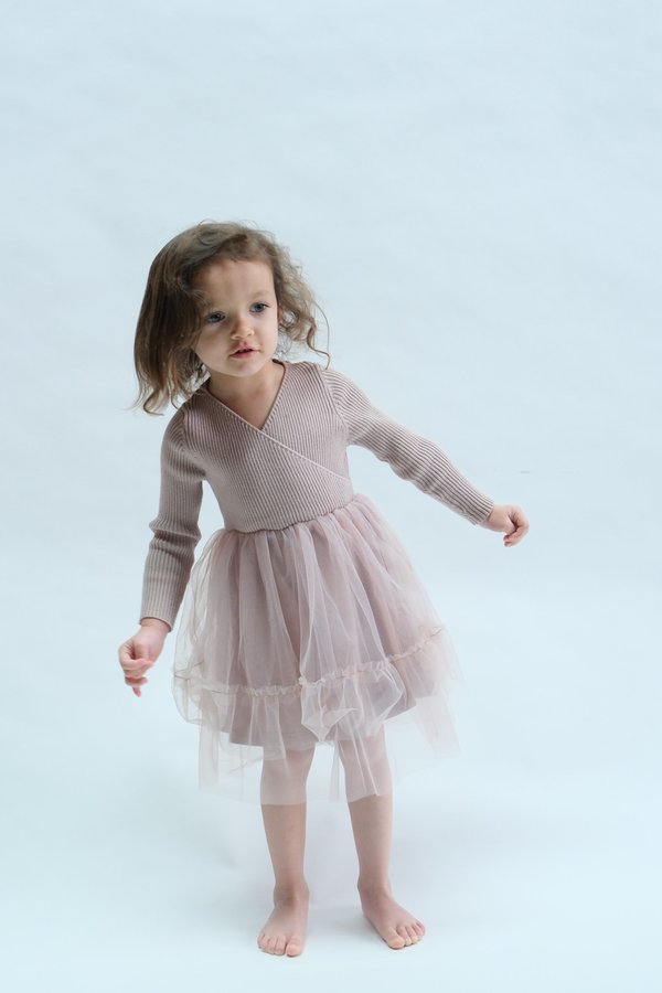 Kids Raised By Water Winter Sienna Dress - Smokey Lavender Kids Raised By Water Winter Sienna Dress - Smokey Lavender
