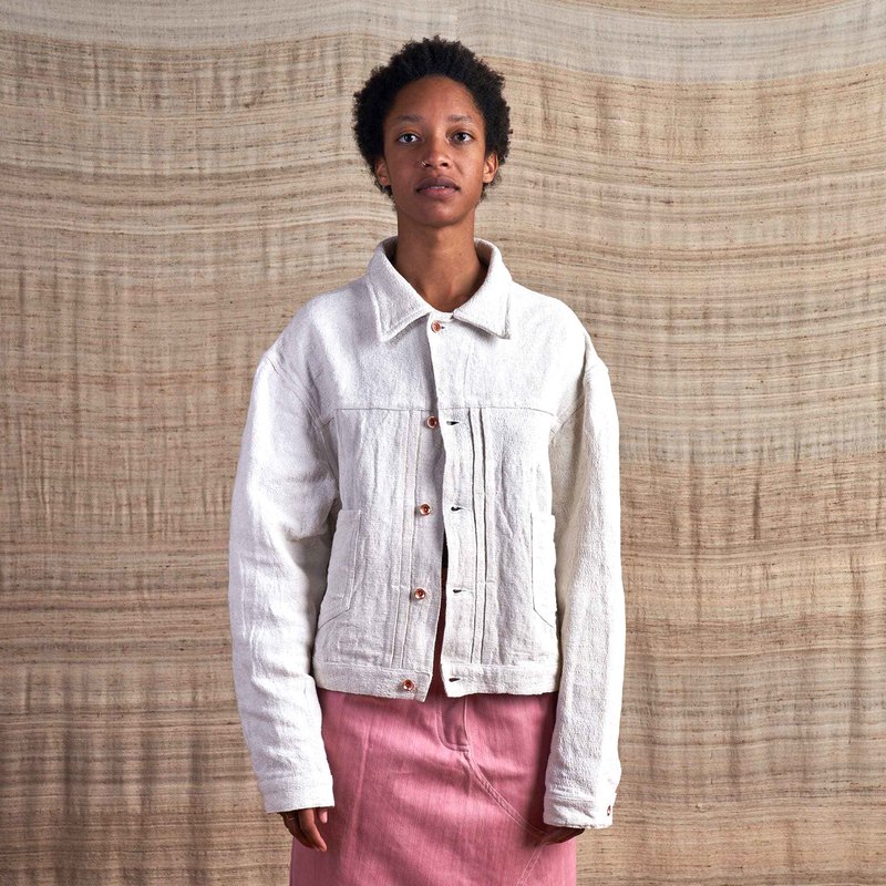 Story Mfg Sundae Undyed Organic Handloom Jacket | Garmentory
