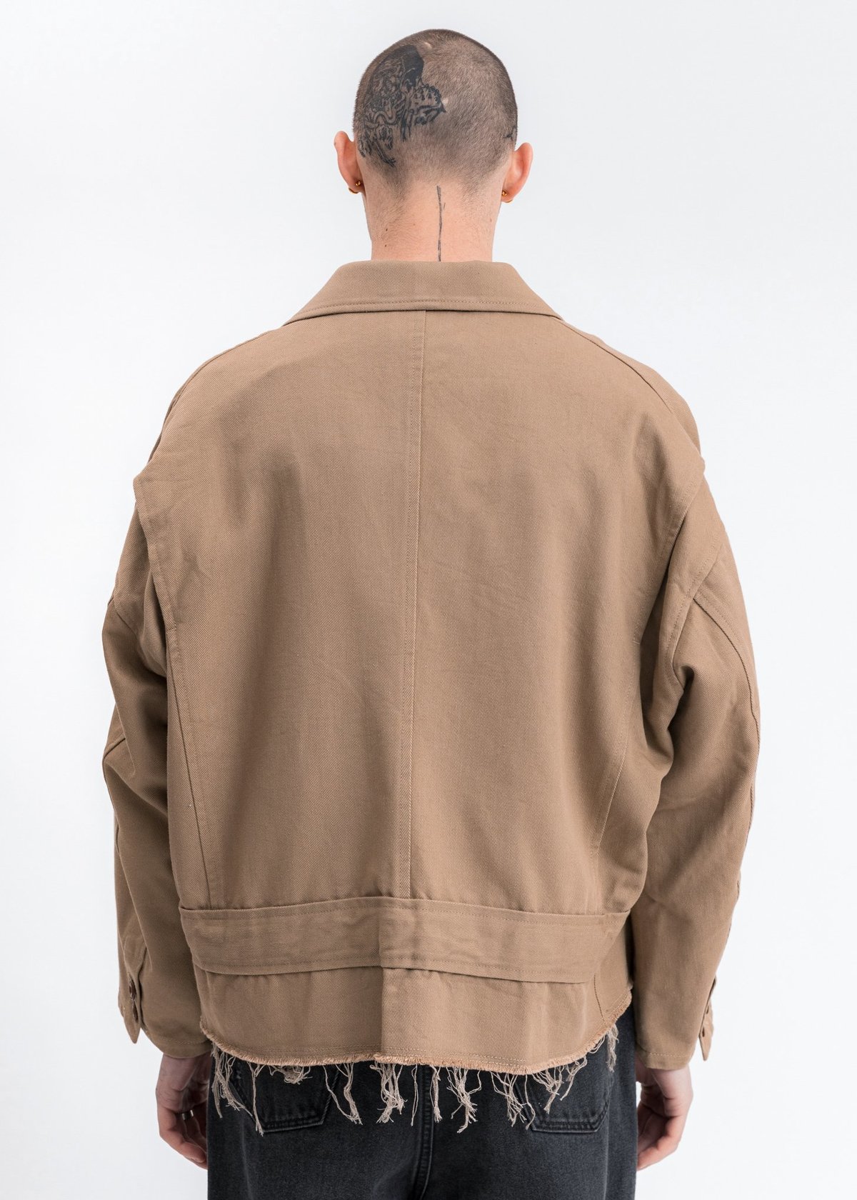 Doublet Silk Chino Cut Off Jacket - Beige | Garmentory