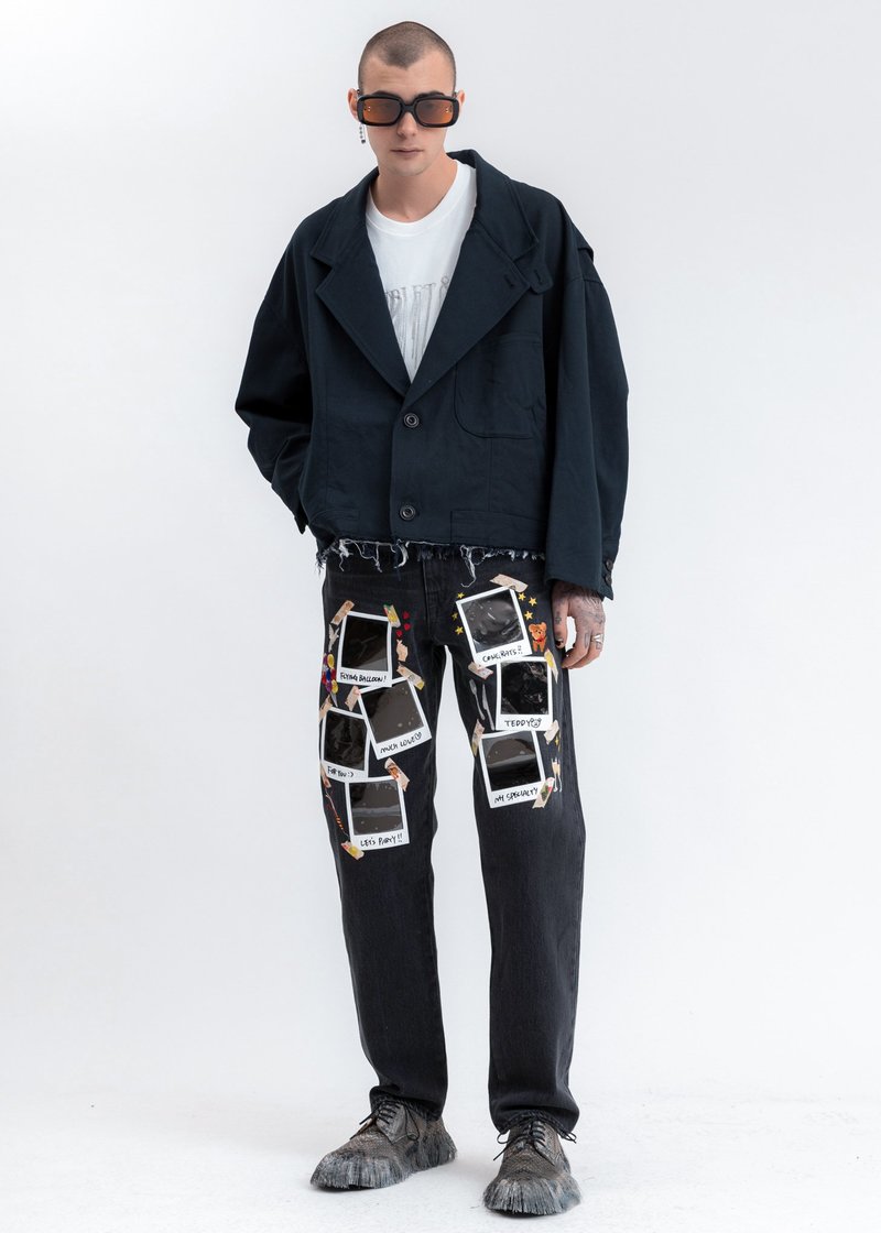 ジャケット・アウター doublet 21ss SILK CHINO CUT-OFF JACKET Doublet Silk Chino Cut Off Jacket - Dark Navy | Garmentory