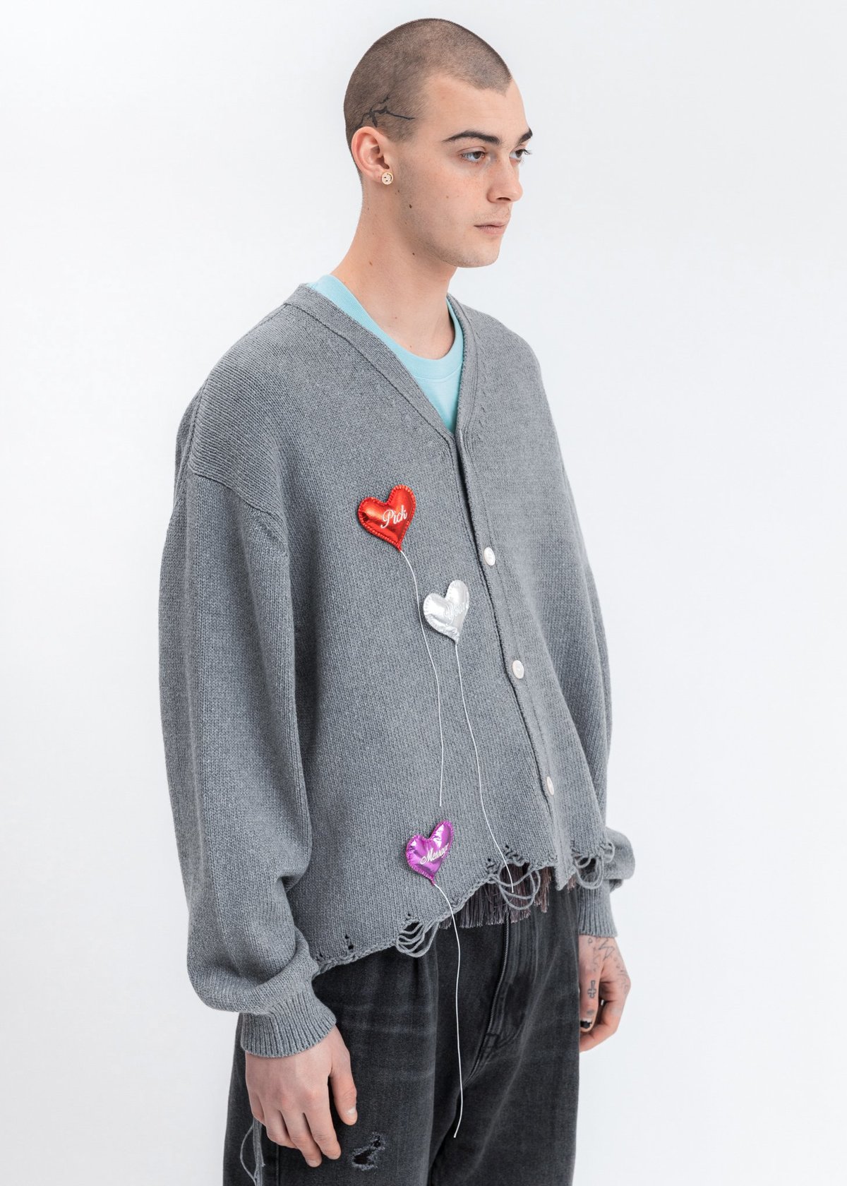 Doublet Happy Balloons Cardigan - Grey | Garmentory
