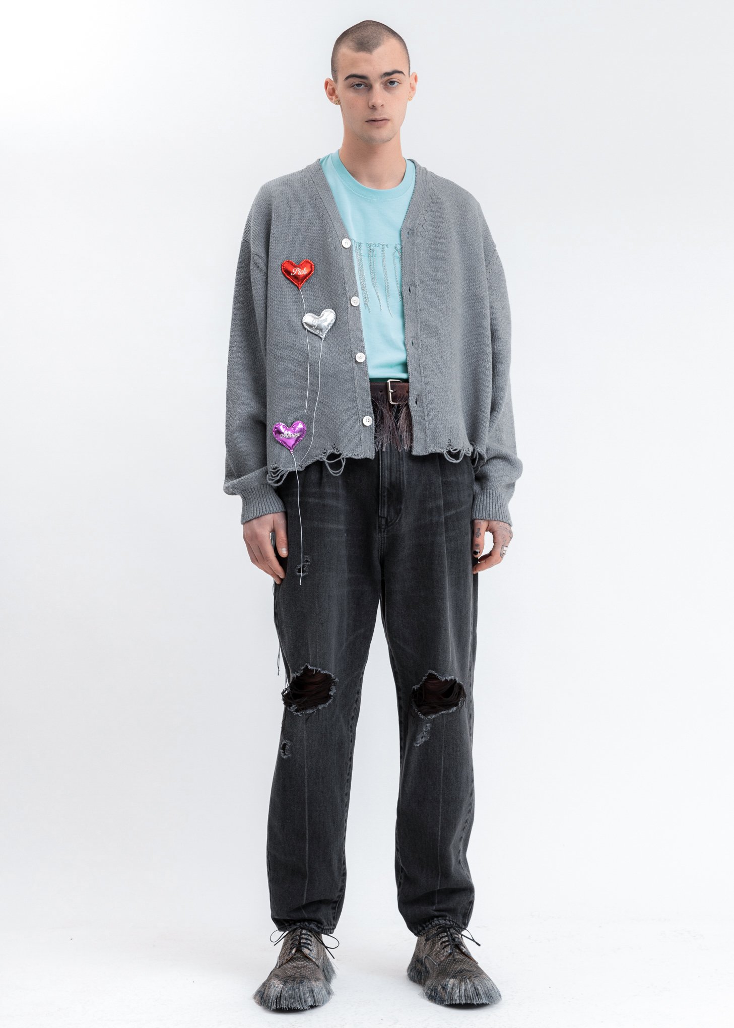 doublet HAPPY BALLONS CARDIGAN サイズM ブラック Doublet Happy Balloons Cardigan - Grey | Garmentory