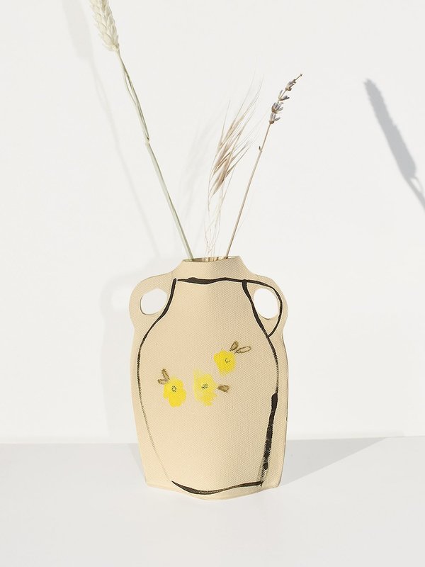 Alison Owen Sweetest Ever Yellow Flowers vase - cream Alison Owen Sweetest Ever Yellow Flowers vase - cream