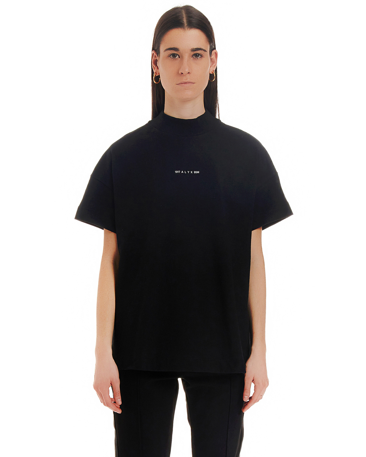 【関税込み】1017 ALYX 9SM ブラック クルーネックTシャツ 1017 ALYX 9SM Logo Collection Cotton-Jersey T-Shirt - S