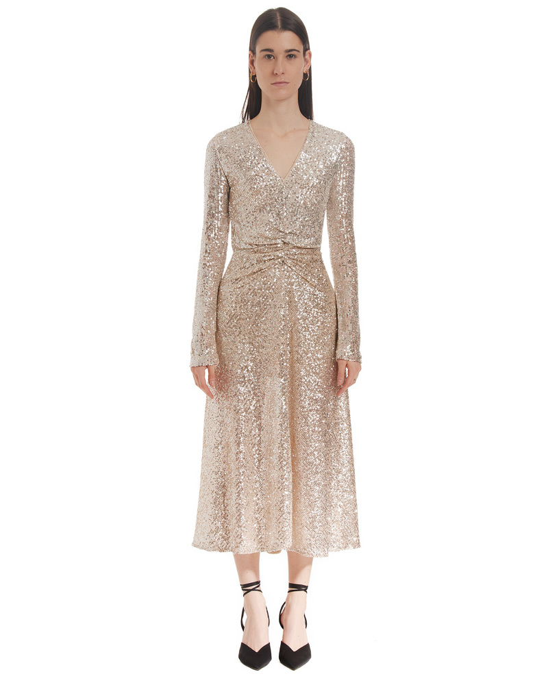 rotate gold dress Rotate Birger Christensen Net Sequins Midi Dresses Gold main image 1