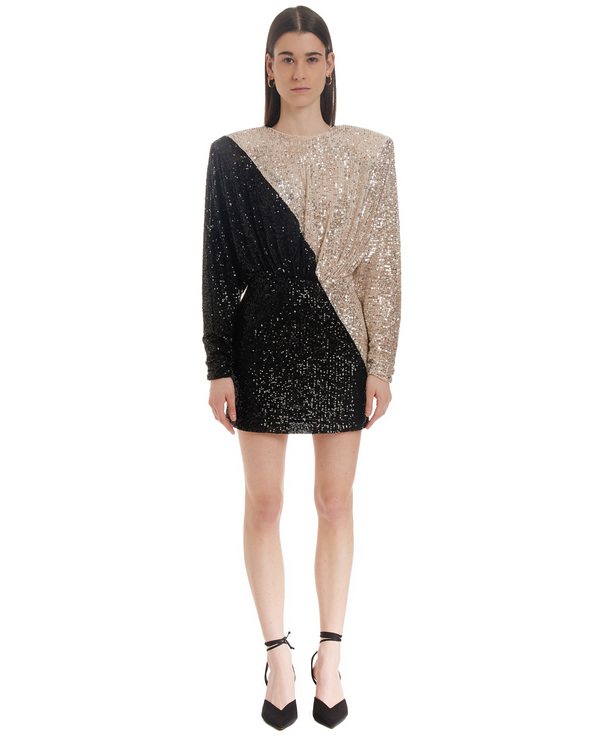Rotate Short Dress with Sequins - Black/Gold | Garmentory Rotate Short Dress with Sequins - Black/Gold | Garmentory