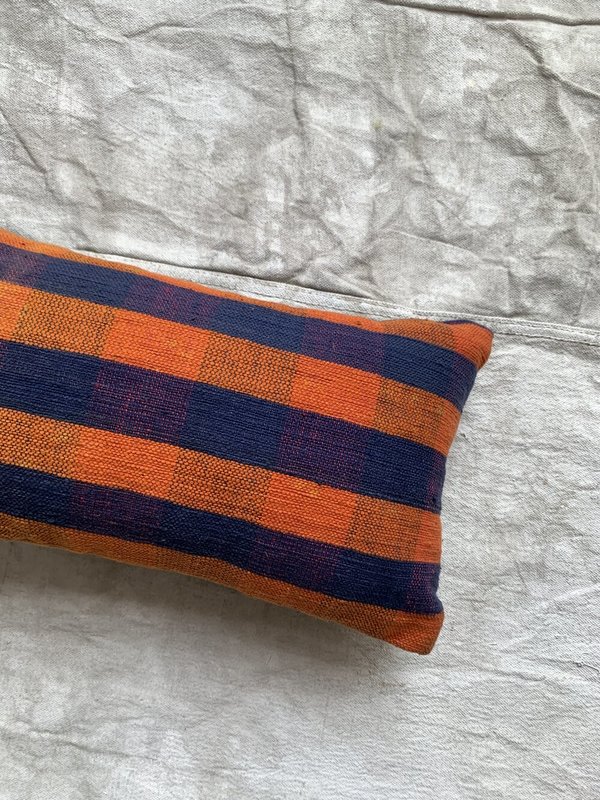 Cuttalossa & Co. Plaid Mini Lumbar Pillow 8 x 16'' - Tangerine/Denim Cuttalossa & Co. Plaid Mini Lumbar Pillow 8 x 16'' - Tangerine/Denim