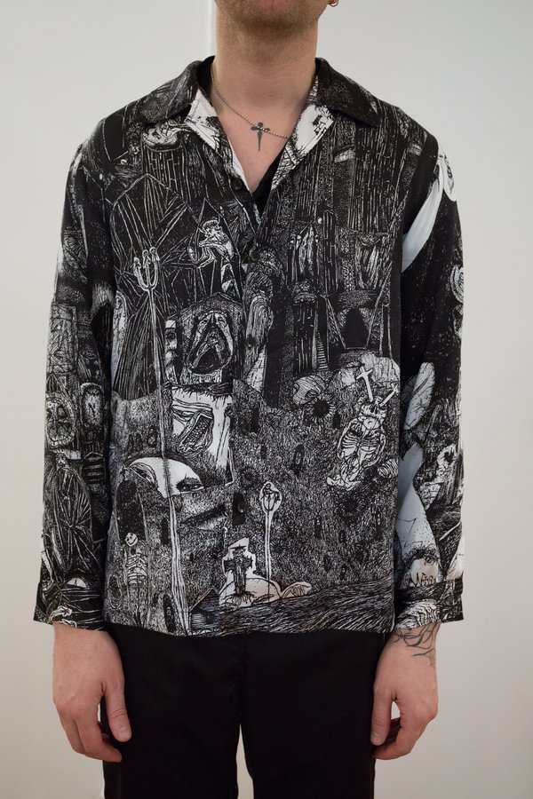 トップス Enfants Riches Deprimes ANIME SILK SHIRT Enfants Riches Déprimés RRP 1440$ SILK ANIME BUTTON UP SHIRT