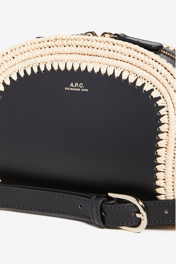 バッグ A.P.C mini Demi-Lune raffia crossbodybag A.P.C. Mini Demi-lune Raffia Effect Bag A.P.C.