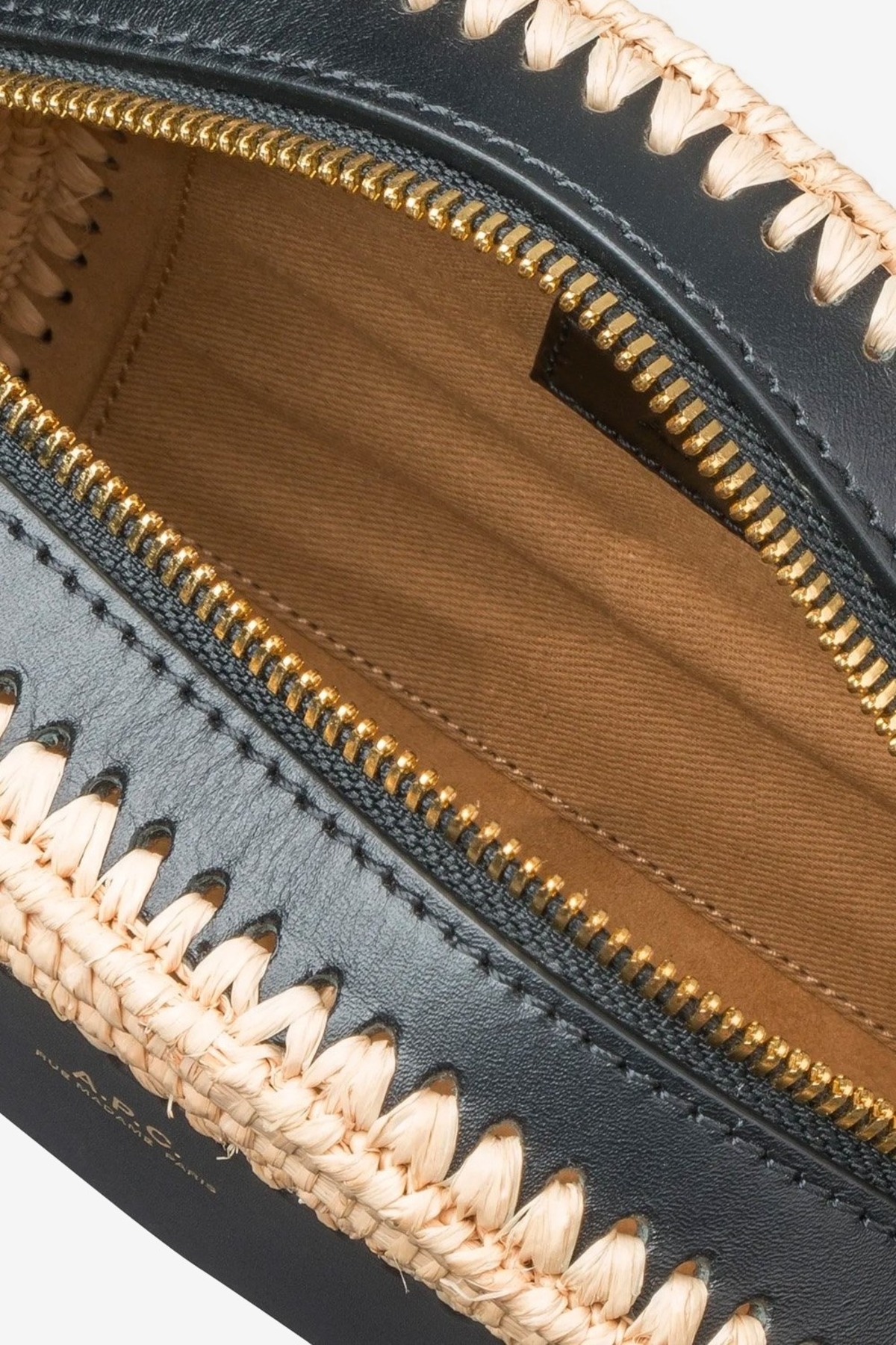 A.P.C. Sac Demi Lune Mini - Raffia Black | Garmentory