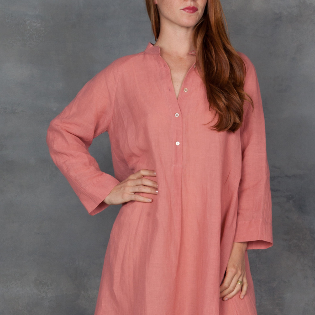 Giada Forte Linen Gauze Dress in Rosa - Image 2 of 6