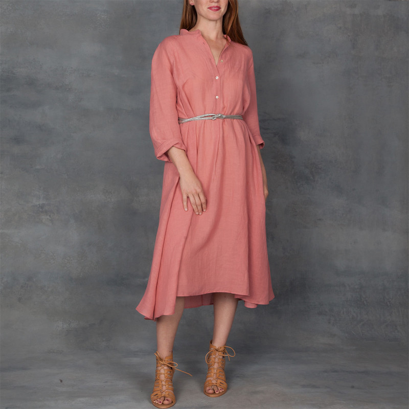 Giada Forte Linen Gauze Dress in Rosa