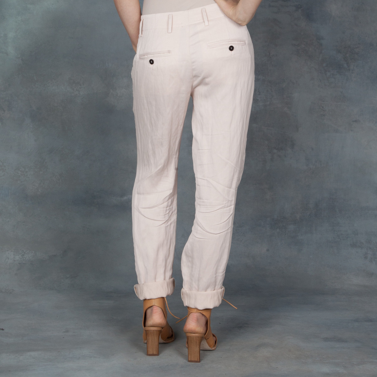Giada Forte Satin Pants in Pale Pink - Image 3 of 5