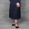 Giada Forte Silk Skirt with Pleats in Navy - Thumbnail 1