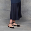 Giada Forte Silk Skirt with Pleats in Navy - Thumbnail 2