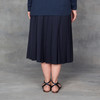 Giada Forte Silk Skirt with Pleats in Navy - Thumbnail 3