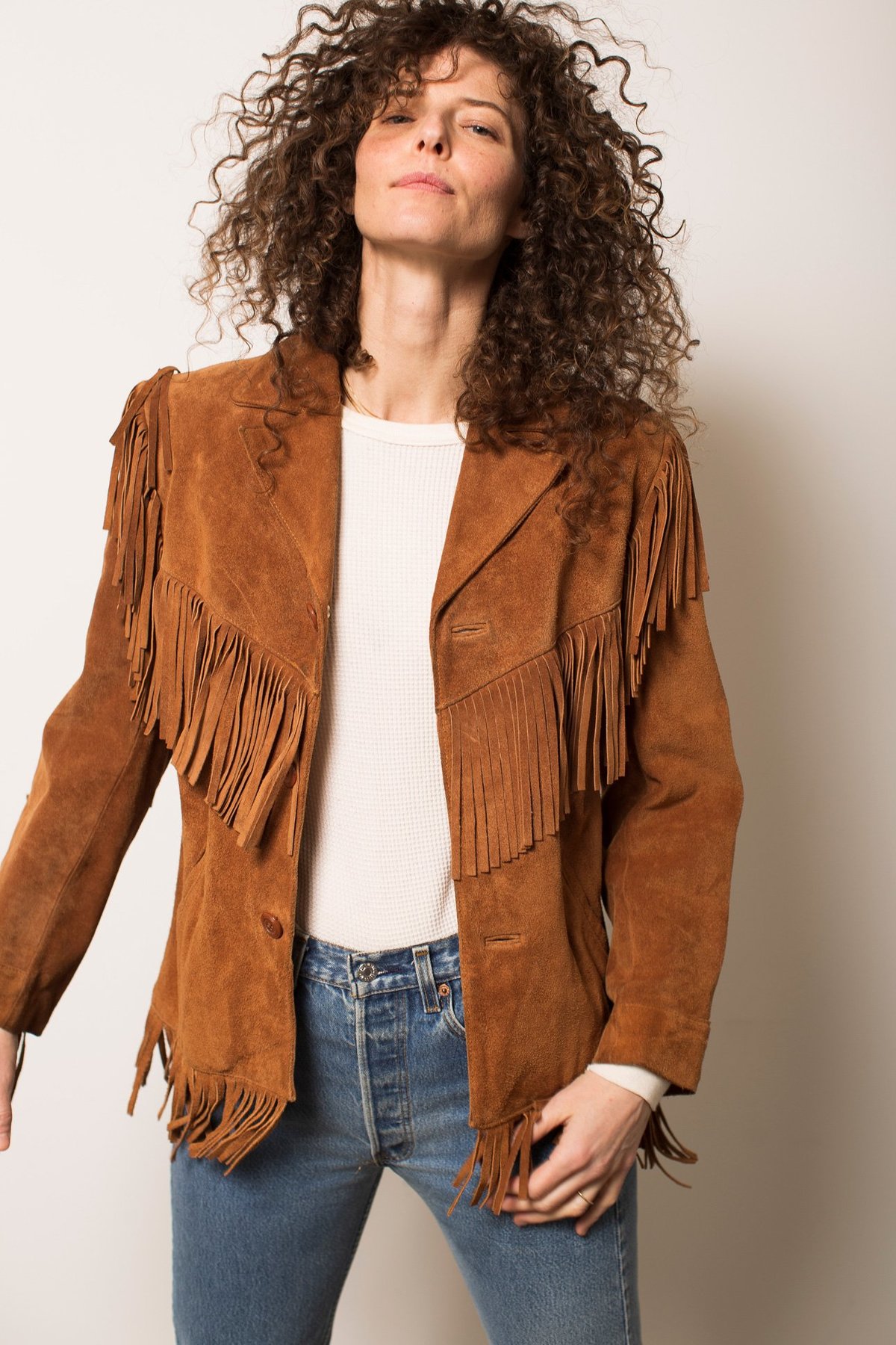 Classic Elegant Lace-up Fringe Jacket Suit