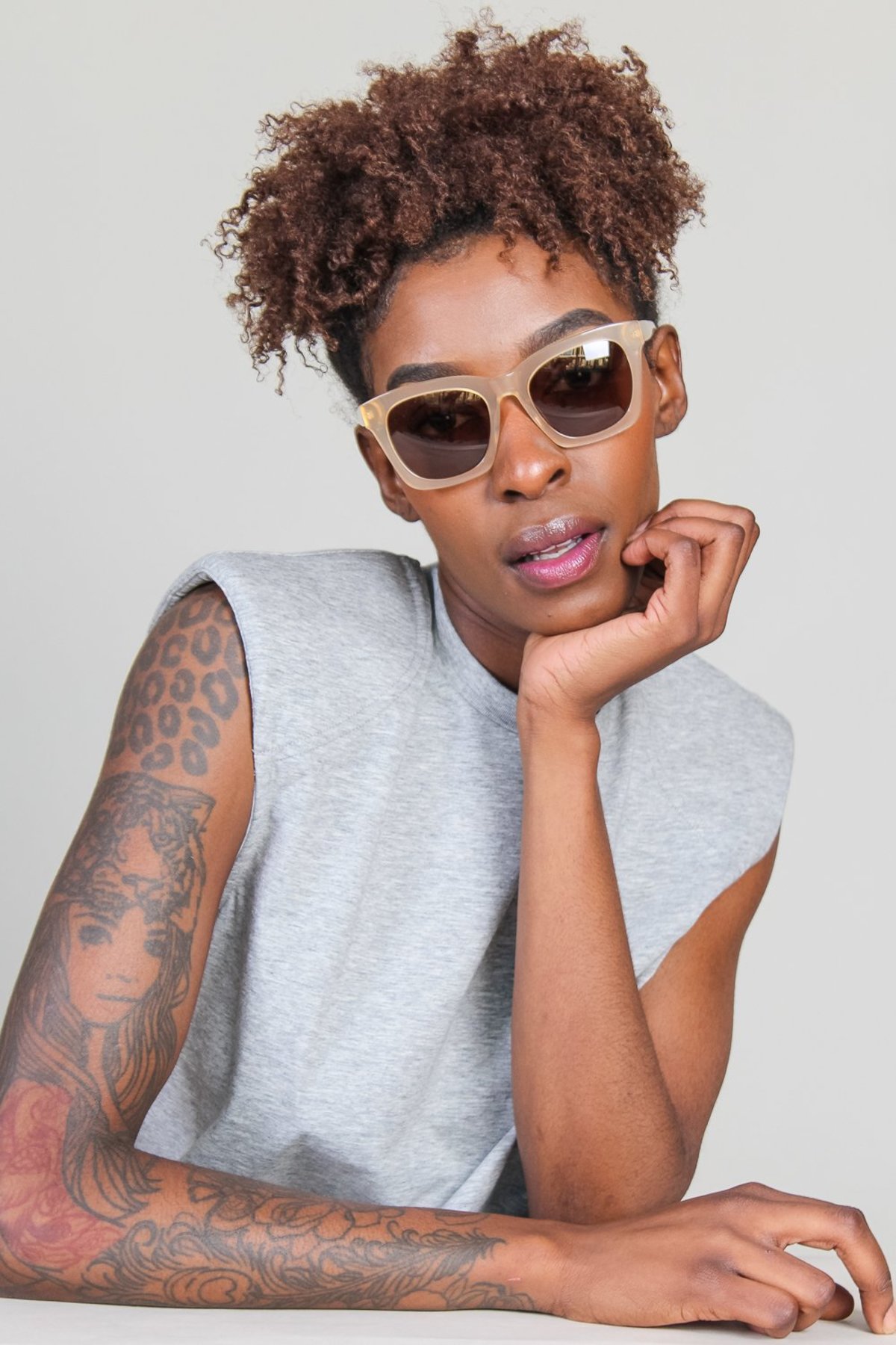 Kate Young for Tura Marley Sunglasses - Champagne - Image 3 of 3