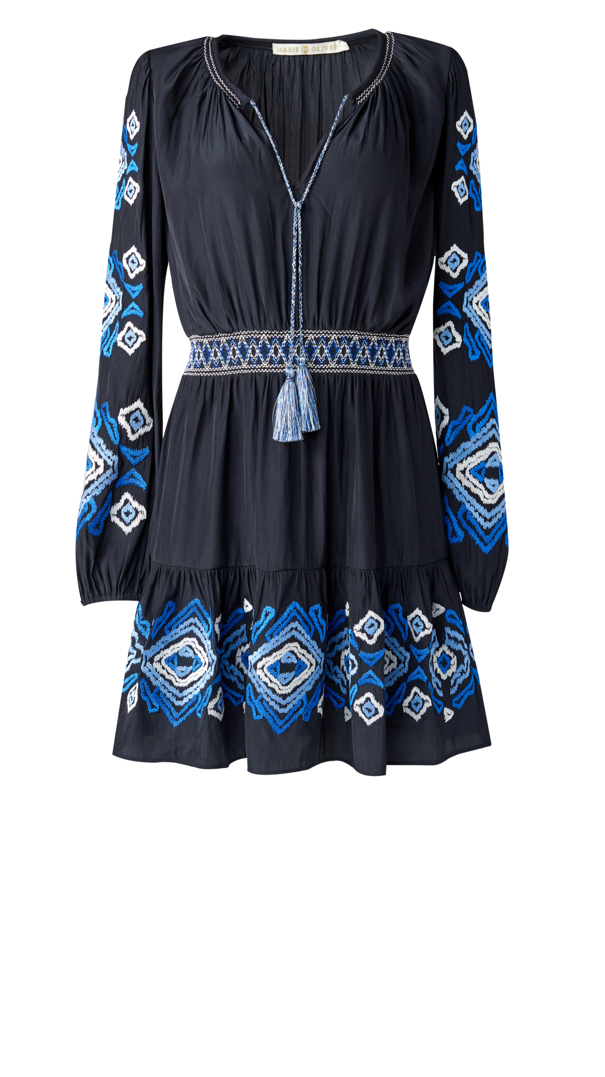 Marie Oliver Kira Embroidered Dress - Ikat - Image 6 of 6