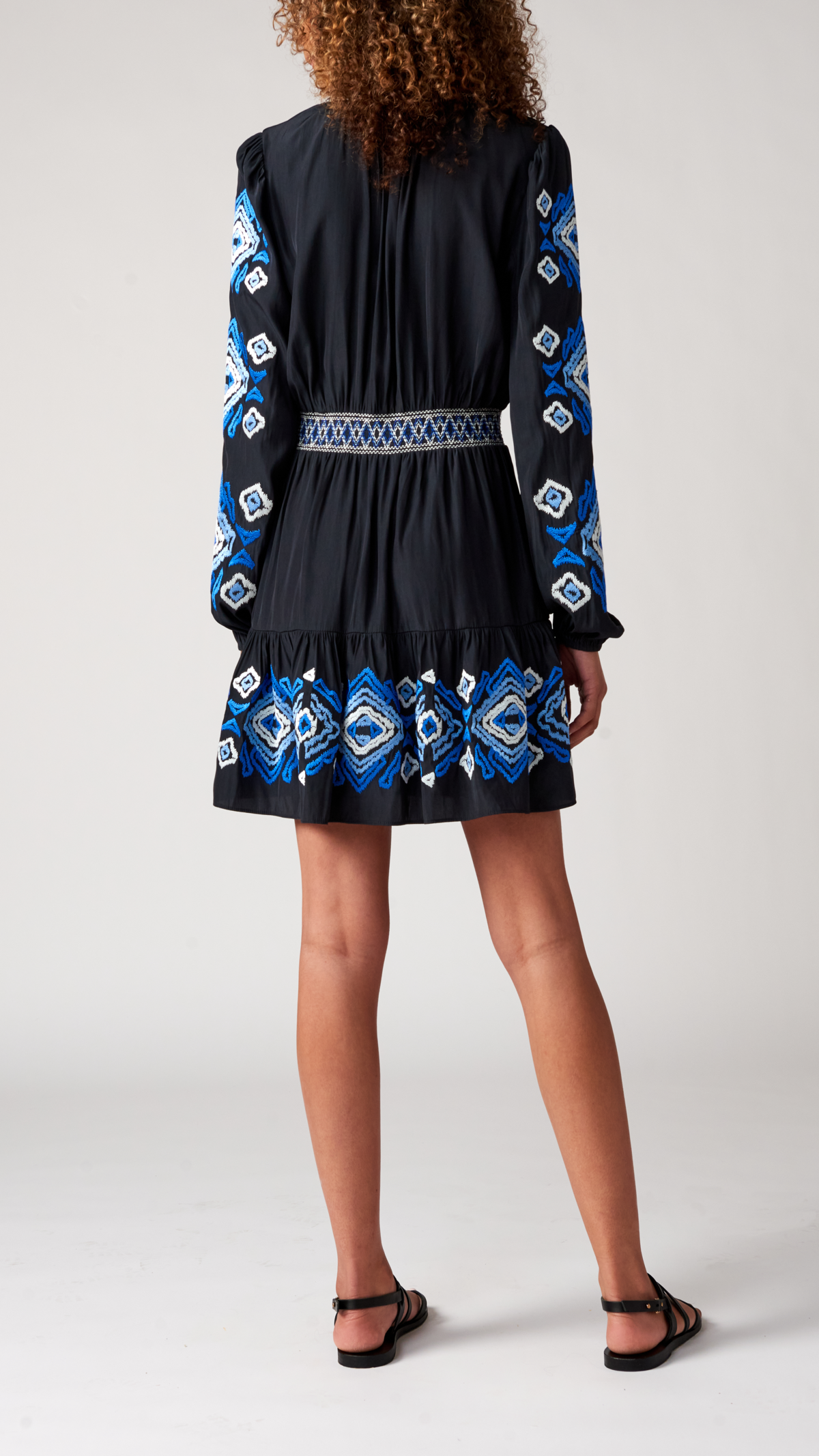 Marie Oliver Kira Embroidered Dress - Ikat - Image 3 of 6