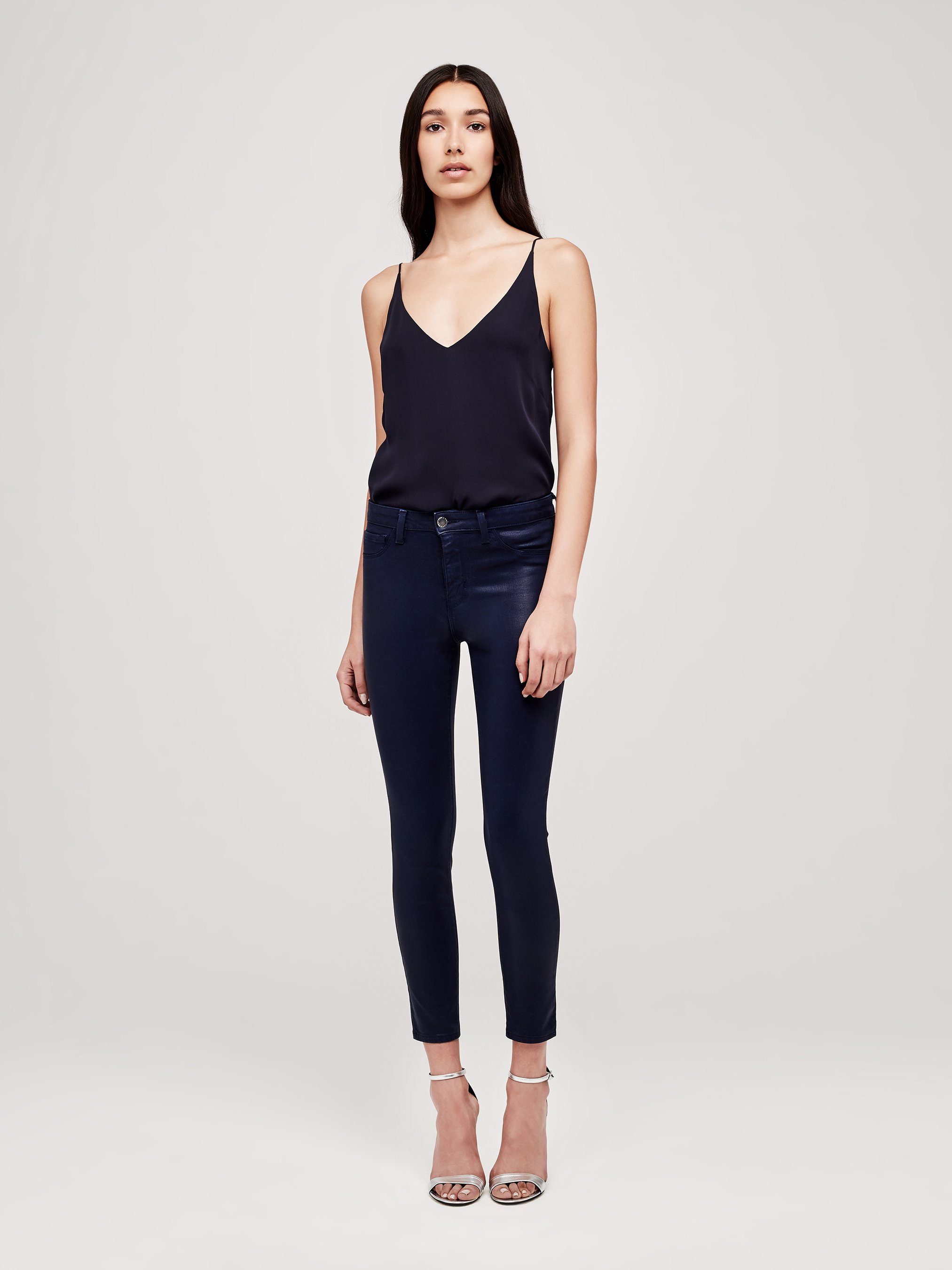 L'agence Margot Coated Jeans Navy Coated Garmentory
