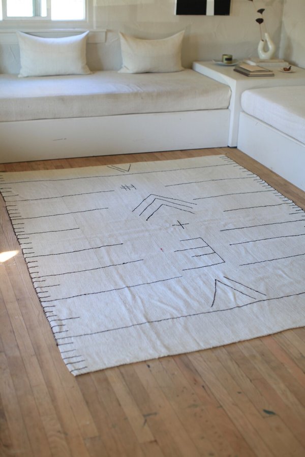 nomad collective Hand-stitched Turkish Kilim rug - cream nomad collective Hand-stitched Turkish Kilim rug - cream