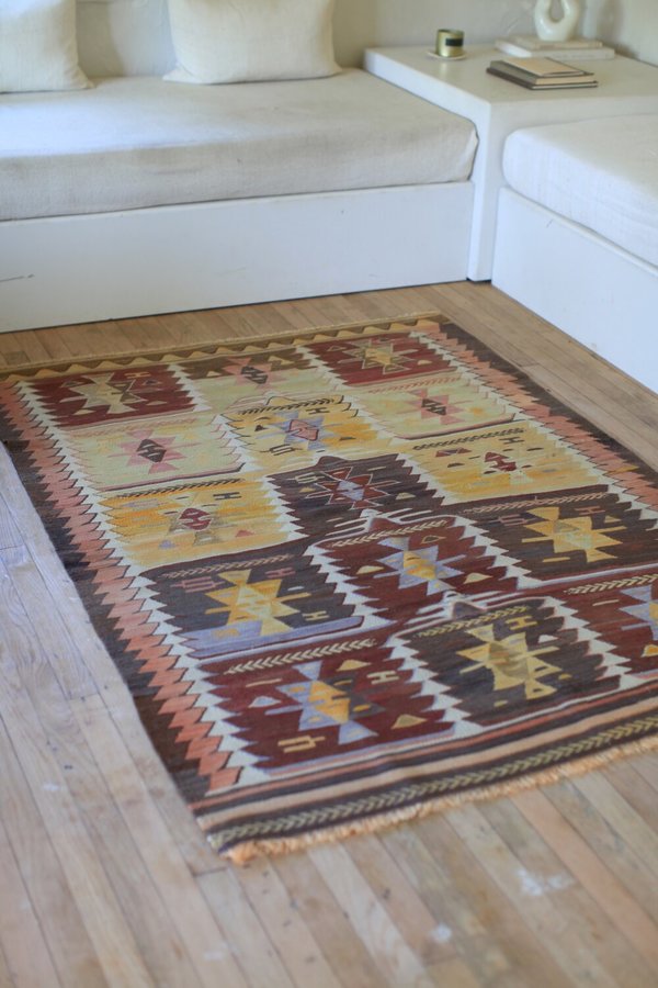 nomad collective Antique Turkish Tribal Kilim rug - multi nomad collective Antique Turkish Tribal Kilim rug - multi