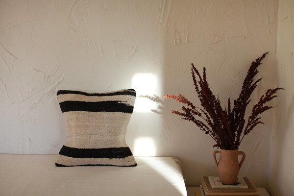 nomad collective Kilim Stripe Pillow - natural/black nomad collective Kilim Stripe Pillow - natural/black