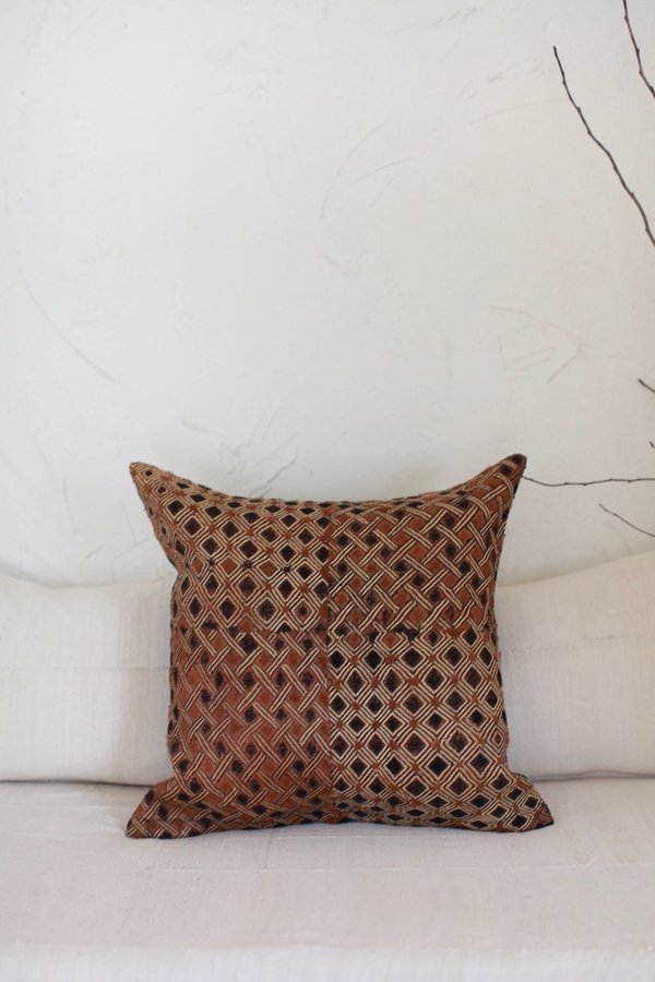 nomad collective Kuba Cloth Pillow - brown/black/natural nomad collective Kuba Cloth Pillow - brown/black/natural