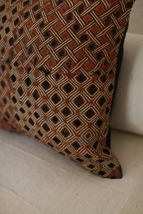 nomad collective Kuba Cloth Pillow - brown/black/natural nomad collective Kuba Cloth Pillow - brown/black/natural