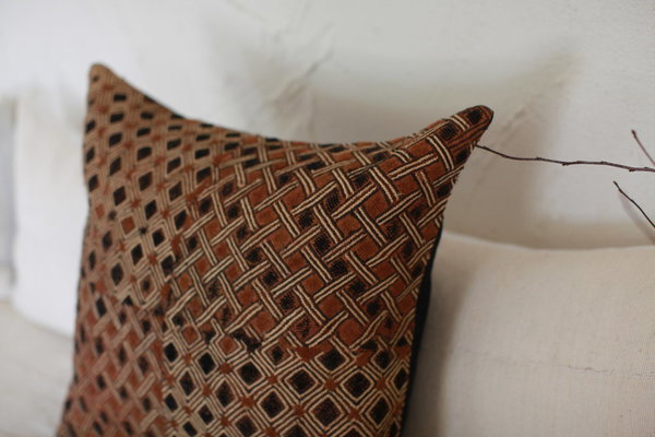 nomad collective Kuba Cloth Pillow - brown/black/natural nomad collective Kuba Cloth Pillow - brown/black/natural
