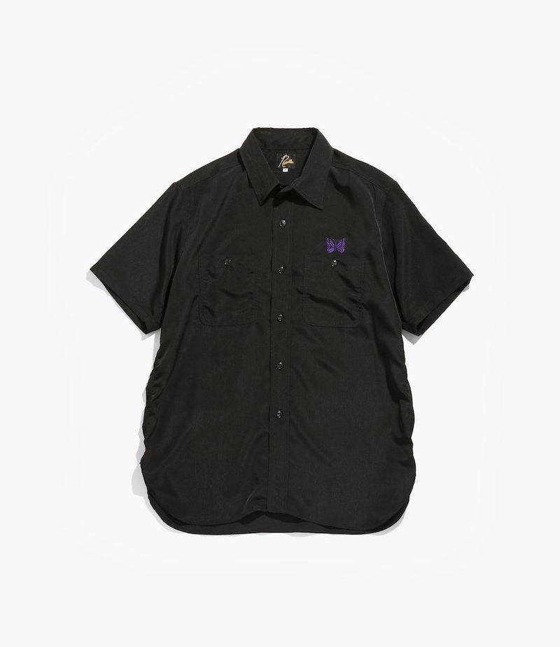 Needles S/S Poly Cloth Work Shirt - Black | Garmentory