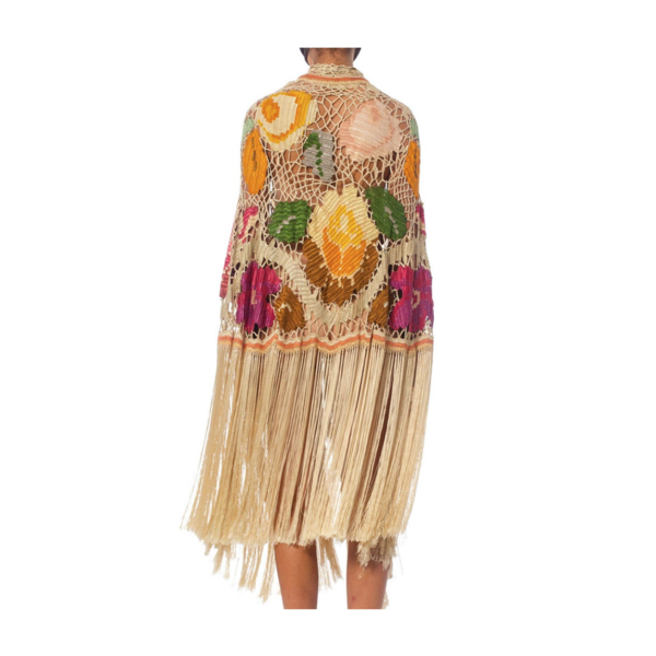 Morphew Silk Fringe 1920s Crochet Cocoon Cardigan Morphew Silk Fringe 1920s Crochet Cocoon Cardigan