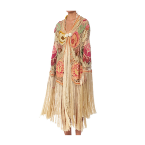 Morphew Silk Fringe 1920s Crochet Cocoon Cardigan Morphew Silk Fringe 1920s Crochet Cocoon Cardigan