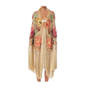 Morphew Silk Fringe 1920s Crochet Cocoon Cardigan Morphew Silk Fringe 1920s Crochet Cocoon Cardigan