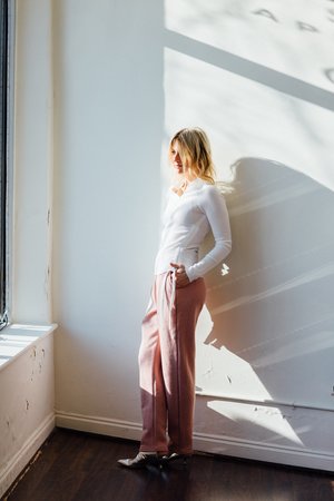 The Range Stark Jumbo Waffle Knit Gathered Slash Top - White The Range Stark Jumbo Waffle Knit Gathered Slash Top - White