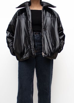 W A N T S Shiny Puffer Jacket - Black W A N T S Shiny Puffer Jacket - Black