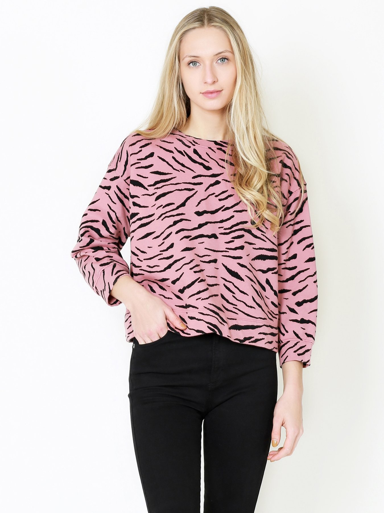 Velvet Hilda Puff Sleeve Sweatshirt Taffy Pink Garmentory